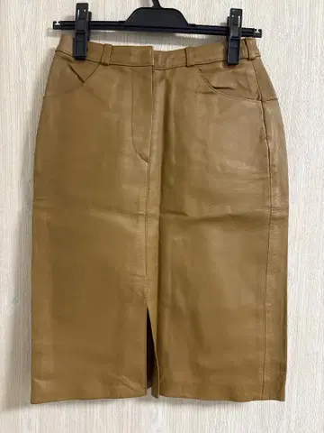 천연 가죽 브라운 타이트 스커트 S 사이즈