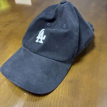 LA 로고 자수 야구 모자 블랙