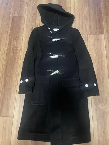 가격 인하! 하이크 HYKE 사이즈 1 블랙 더플 코트 후드 부착