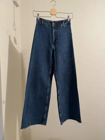 ZARA 다크 블루 와이드 레그 데님