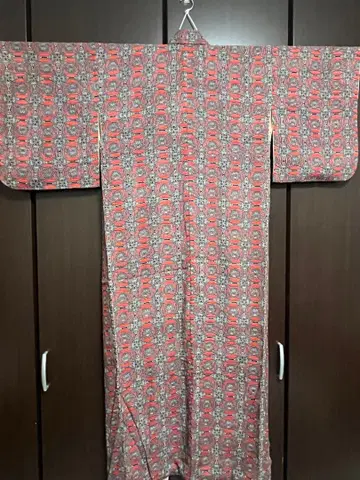 할로윈 코디 빨간색 (오렌지) 블랙 디자인 코몬 기모노