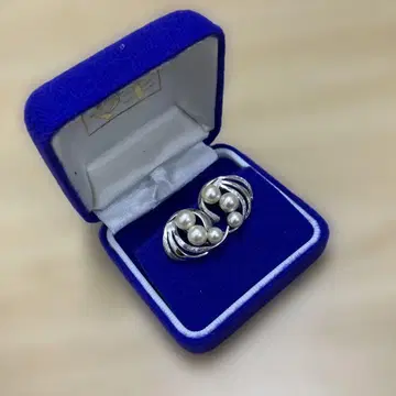 실버 펄 웨이브 디자인 귀찌