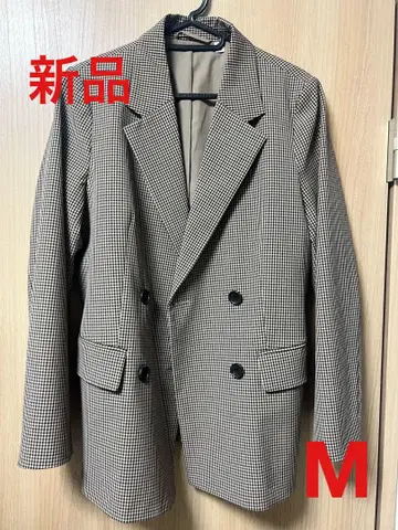 GU 더블 브레스트 체크 자켓 새상품