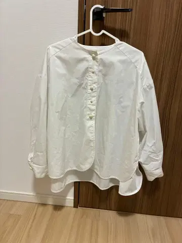 yori 화이트 버튼 달린 긴팔 셔츠