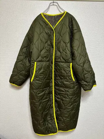로데오 크라운 퀼팅 절개 리버서블 코트 ( F ) 바이컬러 파이핑