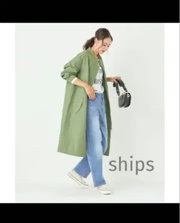 SHIPS 밀리터리풍 나일론 롱 코트