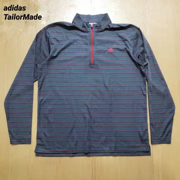 아디다스 테일러메이드 골프 긴팔 셔츠 하프 지퍼 그레이 빨간색 O