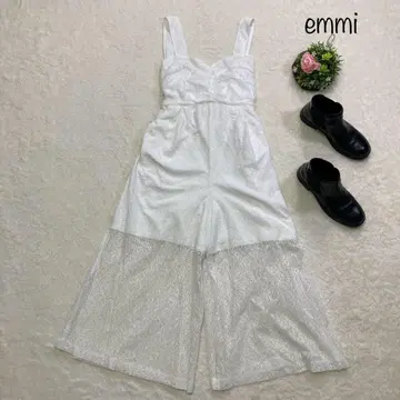 emmi 올인원 화이트 레이스 살로펫 백리본 S