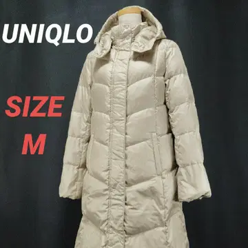 UNIQLO 유니클로 다운 코트 롱 여성용 A라인 베이지 M
