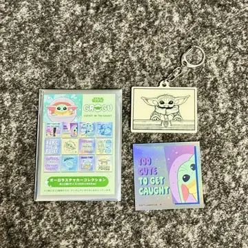 만달로리안 그로구 아크릴 키링 스티커 세트