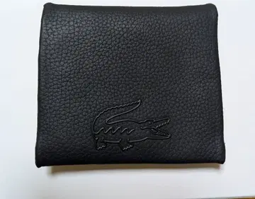 LACOSTE 블랙 가죽 접이식 지갑