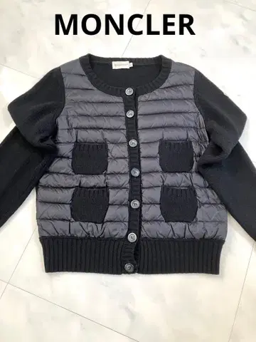 MONCLER 다운 자켓풍 가디건 블랙