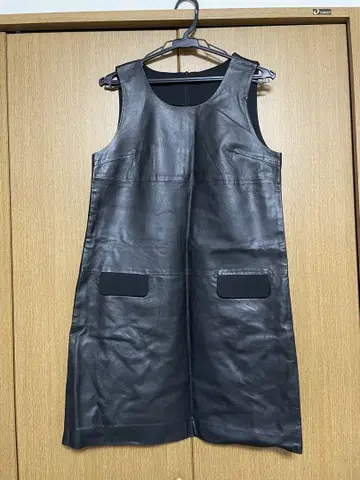 [ 새상품급 ] 오버롤 스커트 가죽