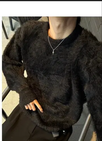 (품절) RADIANT mohair knit 블랙 란군 한국 코디