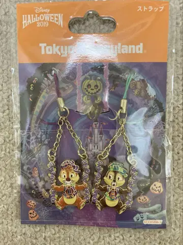 도쿄 디즈니랜드 할로윈 칩 앤 데일 스트랩 2개 세트