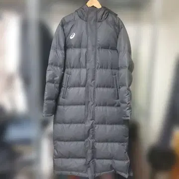 asics 다운 벤치 코트 롱 다운 자켓 사이즈 O