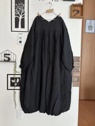 미사용 새상품 개더 벌룬 원피스*블랙