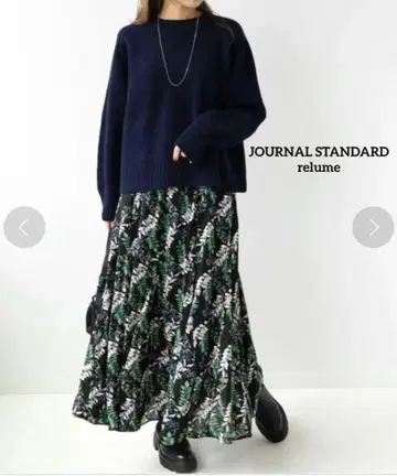 JOURNAL STANDARD 블랙 플로럴 머메이드 스커트