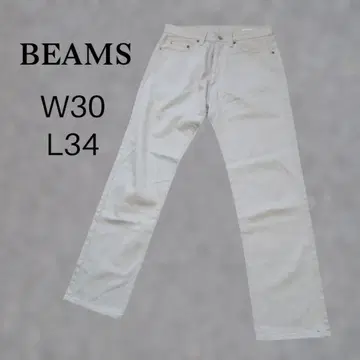 BEAMS 빔즈 피케 팬츠 211 화이트 계열 아이보리 W30L34