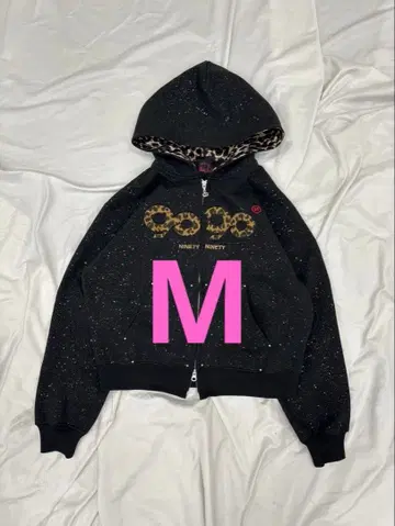9090 OG 로고 글리터 집 후디 M