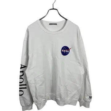 SHIPS NASA 쉽스 프린트 화이트 맨투맨