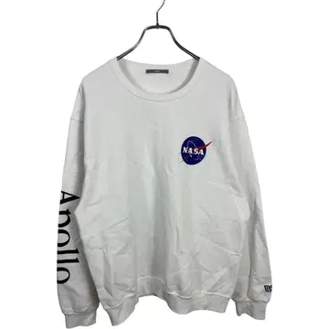 SHIPS NASA 쉽스 프린트 화이트 맨투맨