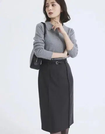 anuans 아뉴앙스 핀턱 미디 타이트 스커트 S