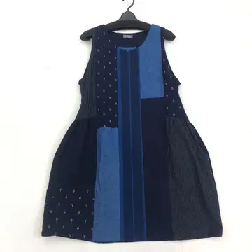 쿠루메 카스리 슬리브리스 튜닉 프리 사이즈 프론트 오픈