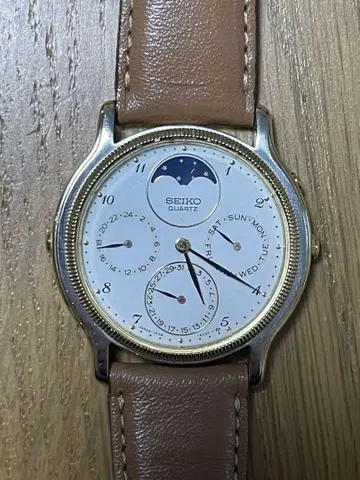 SEIKO 쿼츠 손목시계 문페이즈 7F38-6190