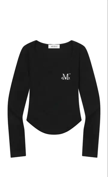 MUCENT 블랙 긴팔 T셔츠