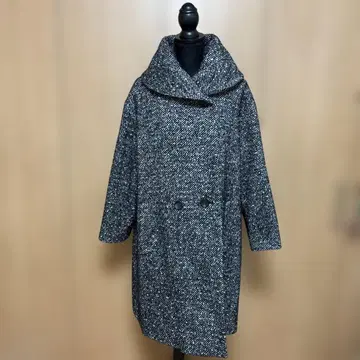 트위드 오버 사이즈 롱 코트