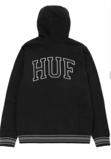 HUF 블랙 집업 후드티 L 사이즈