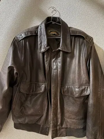 천연 가죽 A-2 타입 90s 플라이트 자켓 브라운 아메카지 빈티지