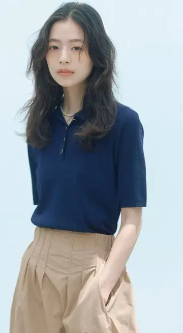 LOUNIE 폴로 리브 니트 오버 풀오버