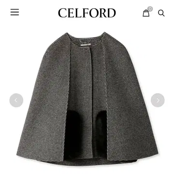 CELFORD 체크 무늬 케이프 코트