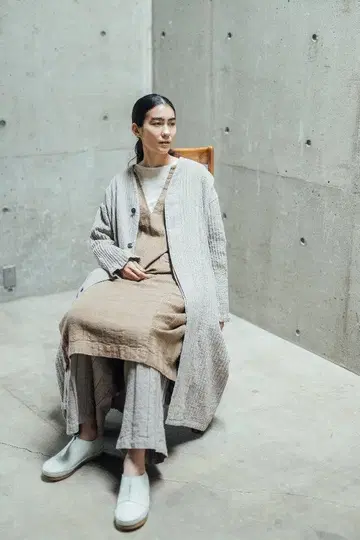 새상품급 Plantation BizenAutumWave 코트 네이비