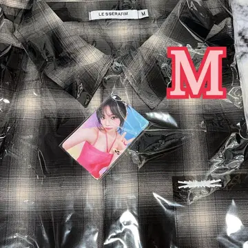 2 르세라핌 트레이딩 카드 포함! 체크 셔츠 M Le Sserafim