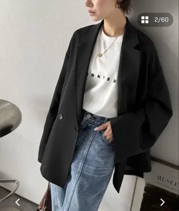 [ 택 포함 미사용 새상품 ] 클래식 엘프 더블 버튼 테일러드 자켓