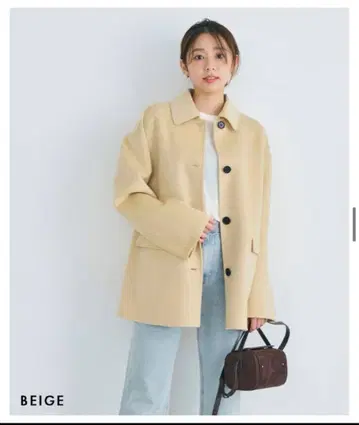 베이스먼트 온라인 MAAYA 디자인 리버 미들 코트 베이지