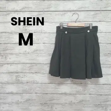 [ 쉬인 ] SHEIN 플리츠 미니 스커트 ( M ) 그레이 버튼 귀여움