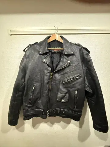 BIKER'S LEATHER STUFF 천연 가죽 더블 라이더 자켓