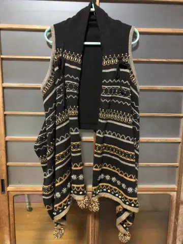 블루잼 털실 니트 베스트 지레 겉옷 여성용 1점