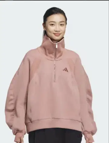 adidas 핑크 하프 지퍼 트레이닝복
