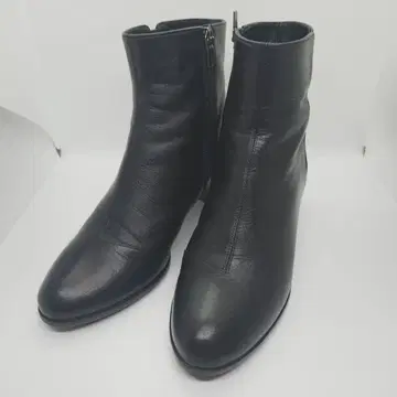 [ 미사용급 ] REGAL 블랙 리얼 가죽 사이드 지퍼 부츠 23cm