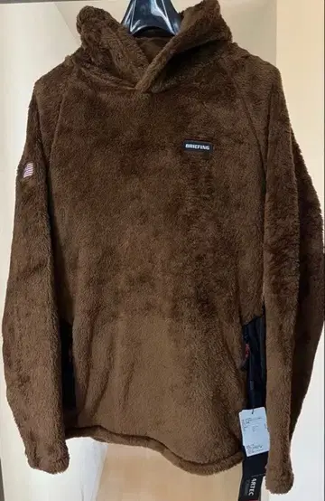 새상품 남성용 L 정가 39600엔 브리핑 폴라테크 플리스 후디