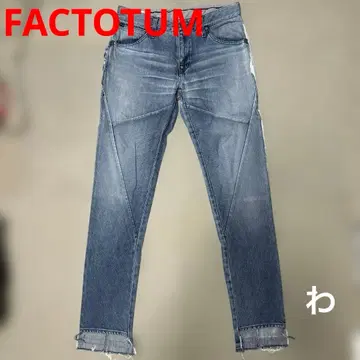일본제 FACTOTUM 파크타무 재구축 스키니 디자인 데님 초레어