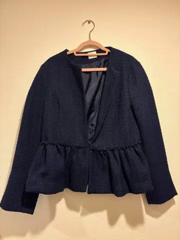 네이비 노카라 페플럼 자켓 M 사이즈