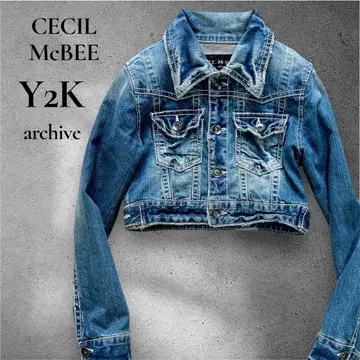 Y2K archive 데님 자켓 숏 기장 데미지 가공