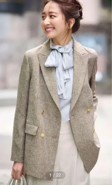 NATURAL BEAUTY BASIC 더블 브레스트 박스 자켓