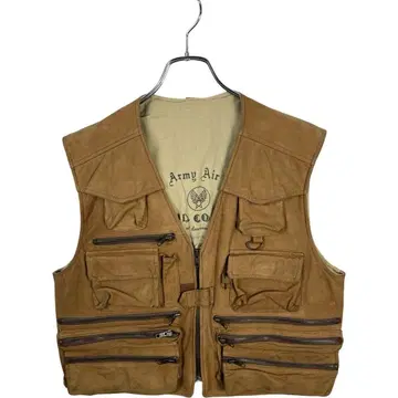 리얼 가죽 스웨이드 USAF 밀리터리 베스트 자켓 지레 천연 가죽